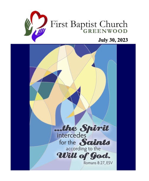 Sunday Worship Bulletins - First Baptist Church Greenwood